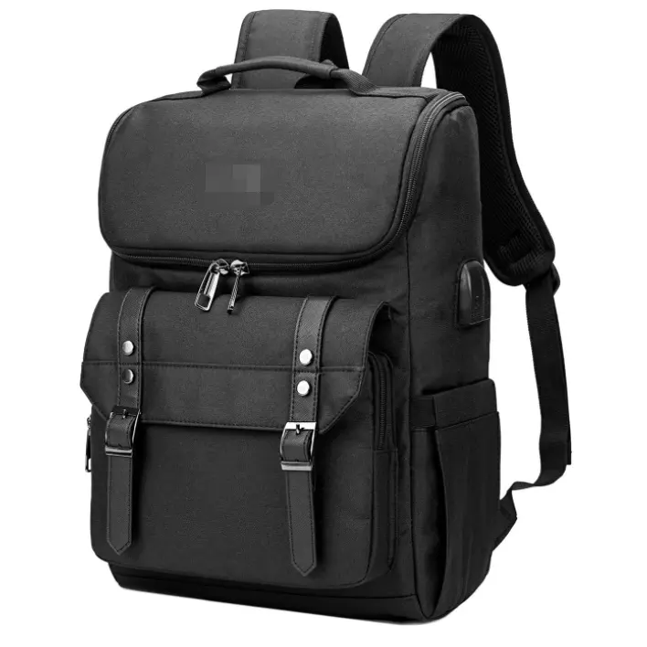 BSCI custom Computer backpack Korean style student schoolbag Oxford cloth men's backpack vintage travel bag belt with USB