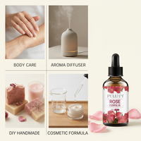 Huile Essentielle de Rose Naturelle 30ml, Huile de Rose Non Diluée pour Soins de la Peau Haut de Gamme, Diffuseur d'Arômes, Savon et Bougie Faits Main en Gros