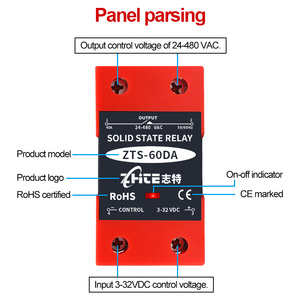 ZTS-60 da mô-đun trạng thái rắn relay với tản nhiệt-24V/220V điều khiển <span class=keywords><strong>DC</strong></span>-AC, thẻ đường sắt tích hợp - Product Image 5