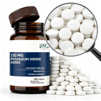 Comprimés de Iodure de Potassium en Gros 130mg 120 Comprimés 60 Doses Adulte Naturel OEM ODM Fournisseur en Vrac Usine