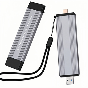 <span class=keywords><strong>M</strong></span>.2 อะแดปเตอร์ตู้ SSD โปรโตคอลคู่ NVMe PCIe SATA NGFF, อินเทอร์เฟซคู่ USB C USB 3.0 ประเภท-C ถึง M2 กล่องขยายที่เก็บ SSD - Product Image 4