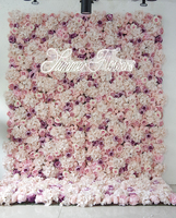 Mur de fleurs artificielles en soie, décoration de mariage, vente en gros, Offre Spéciale