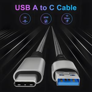 Tùy chỉnh USB 3.1 một để USB C Cáp Nylon bện 10gbps truyền dữ liệu và 60 Wát 3A nhanh chóng sạc cáp cho điện thoại di động sạc - Product Image 2