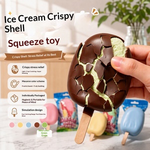 Nouveauté : Jouet Squishy en forme de bâtonnet de crème glacée croustillante avec son de craquement, jouet à presser pour adultes et enfants, anti-stress - Product Image 1