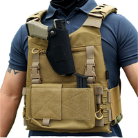 Gilet tactique personnalisé en nylon 500D Gilet d'équipement noir Gilet de protection tactique