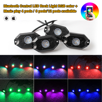 Étanche 4 8 12 Pods RGB LED Rock Light Kit Offroad Voiture Camion Bateau Crawl RGBW Underbody LED Neon Pod Lights pour Jeep ATV SUV
