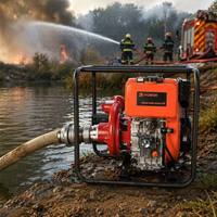 Bomba de Agua Diésel de Alta Presión, 100m de Altura de Elevación, 6.5HP/13HP, Autocebante, para Riego, Extinción de Incendios y Transferencia de Agua