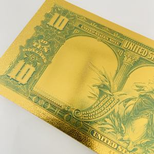 Banconota Commemorativa da Collezione del 1901 da 10 Dollari USA, Valuta Prop Placcata in Oro 24K, Banconota da 100 Dollari con Foglia d'Oro - Product Image 5