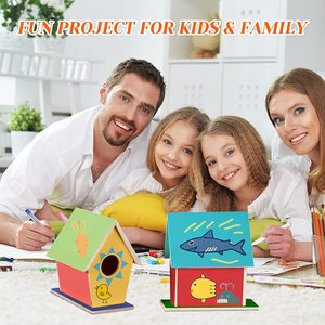 Onafgewerkte Goedkope Houten Vogelhuisjes Houten Vogelhuisje Voor <span class=keywords><strong>Diy</strong></span> Ambachten Schilderij - Product Image 6
