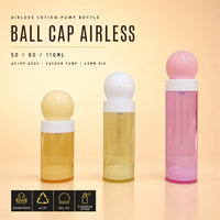 Flacon cosmétique sans air à épaule plate en plastique dépoli avec pulvérisateur à bille pour brume fine, pour toner et soins de la peau, emballage rechargeable