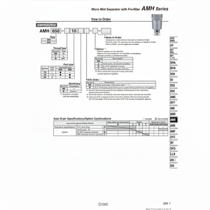 Micro séparateur de brouillard SMC Pneumatics AMH150C-02D-T filtre à air - Product Image 1