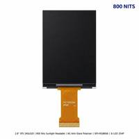 شاشة عرض خارجية IPS TFT LCD مقاس 2.8 بوصة بدقة 240×320 QVGA وسطوع 800 شمعة/م2 قابلة للقراءة تحت أشعة الشمس مع مستقطب AG وواجهة SPI RGB666 وشريحة ST7789