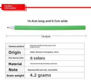 Natural Brown Paper Tube Ballpoint Pen Personalized with Hotel Logo for Advertising and Promotions - Product Image 3