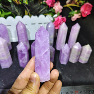 6-10cm vendita calda naturale Reiki cristallo curativo pietre viola <span class=keywords><strong>Kunzite</strong></span> punto torre per la decorazione - Product Image 2
