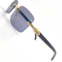 Lunettes Diamant Véritables en Corne de Buffle de Taureau, Sans Monture, Blanches, Vintage, Naturelles, de Marque de Luxe