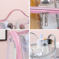 Sacs de maquillage transparents en PVC Colefa pour femmes, vente en gros, style moderne, portables, minimalistes, étanches, trousse de toilette de voyage