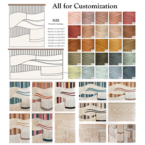 Arazzo da Parete in Macramè con Motivi Geometrici, Decorazione Artistica Intrecciata per Casa, Soggiorno, Stile Moderno Rustico - Product Image 2