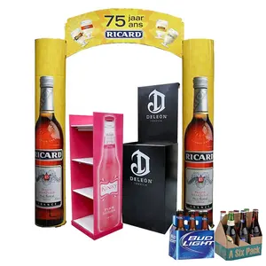 Custom Retail Golfdocument Board drink display case PDQ Fancy Carton Case stacker Floor verlader voor beers