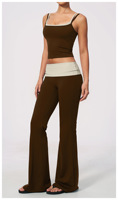 Ensemble de yoga 2 pièces ODM pour femme, legging taille haute effet ventre plat et rehausseur de fessiers, color block, vêtements de sport personnalisables avec logo