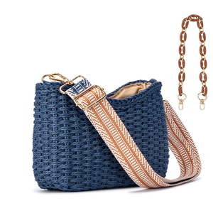 Bolsos cruzados pequeños de verano para mujer, bolsos de playa hechos a mano de paja tejida, carteras de hombro, bolsos de mano para mujer - Product Image 1