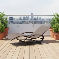Chaise longue d'extérieur moderne en aluminium et osier avec garantie de 2 à 3 ans pour salon, parc et immeuble de bureaux