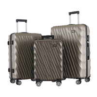Valise de voyage à roulettes pivotantes antivol à 360 degrés, en ABS, étanche, avec serrure à combinaison et éclairage, pour les loisirs, vente en gros à bas prix
