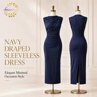 Robes longues moulantes froncées pour femmes, sans manches, légères, décontractées d'été, élégantes, fendues, pour cocktail ou invitée de mariage