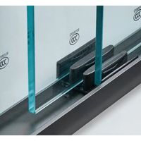 Porte de douche coulissante en verre personnalisable à trois rails, verre renforcé de 8 mm, design moderne, cadre écologique en acier inoxydable