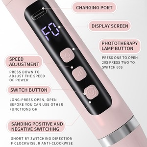 ปากกาเจียรเล็บ 2 in 1 แบบพกพา ชาร์จไฟได้ เครื่องขัดเล็บไฟฟ้า พร้อมหลอดไฟสำหรับทำเล็บมือและเล็บเท้า อุปกรณ์ขัดและอบเล็บสำหรับร้านทำเล็บ - Product Image 3