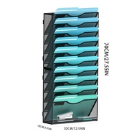 Étagère murale en métal multi-niveaux pour le rangement de dossiers et de documents A4