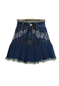 Wholesale Custom Sexy Girls Stretch Jeans Ladies <strong>Low</strong> <strong>Rise</strong> for Women Pleated Cheap Mini Sexy Jeans Short Denim Mini <strong>Skirt</strong> Y2k - Product Image 6