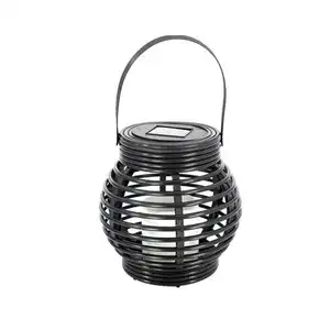 Outdoor Hanging LED Solar Garden Flame Light for Decoration Cute Rattan Solar Fire Flame Lantern