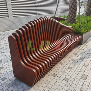 Libit Wooden Art <b>Bench</b> Solid <b>Wood</b> Outdoor Patio <b>Bench</b> Durable Garden Park Seating 4 Person - Product Image 3