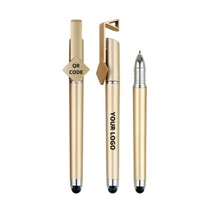 Stylo promotionnel multifonctionnel 4-en-1 à écran tactile, support de téléphone portable, code QR, encre gel 0,5 mm, personnalisable en plastique – Meilleures ventes - Product Image 4