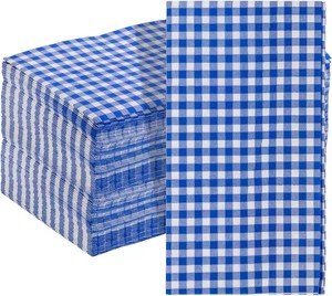 Karierte Bedruckte Handgefertigte Einweg-Papierservietten für Sommer-Picknick, Grillen, Camping, Hochzeit und Tischdekoration - Product Image 3