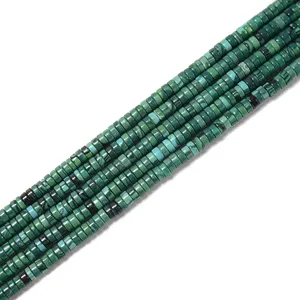 perline verde di vendita Suppliers-Vendita calda verde Howlite turchese Heishi Disc branelli allentati dimensioni 2x4mm per la creazione di gioielli
