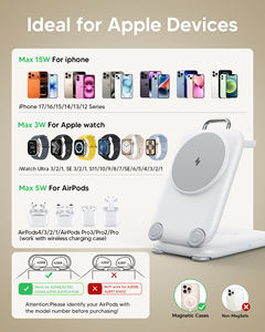 Estación de Carga Inalámbrica Rápida para Viajes, <span class=keywords><strong>Cargador</strong></span> Inalámbrico Multifunción 3 en 1 con Soporte para PC, Compatible con Múltiples Dispositivos - Product Image 6