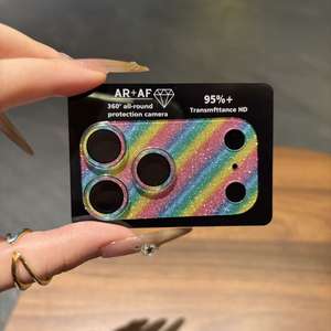 Protector de Lente de Cámara de Cristal Transparente con Purpurina de Lujo para <span class=keywords><strong>iPhone</strong></span> 17 Air 16 15 Pro Max 16 Plus - Product Image 5
