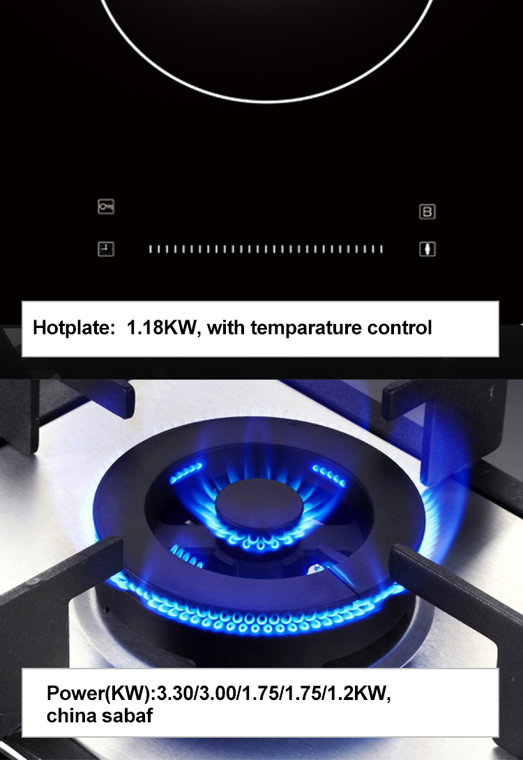 Hot Sale Professional Counter Integrated Built In Three Burner Cooker Electric And Gas Hobs With Skin Touch Control