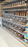 Récipient de stockage de noix de céréales transparent Épice Distributeur d'affichage de bonbons Boîte de nourriture en vrac avec une grande capacité pour la vente en gros