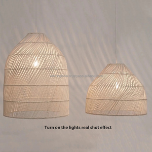 Kitchen Island Light Rattan Woven Pendant Light Shades lampada da soffitto a sospensione fatta a mano artigianato paralume a cesto - Product Image 4