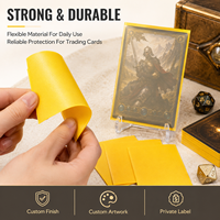 Pochettes pour cartes personnalisées jaunes givrées, transparentes, texture sable fin, robustes, durables, imperméables, impression personnalisée, emballage