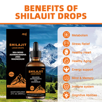 Marques privées, gouttes liquides de Shilajit naturel pur de l'Himalaya, stimulant énergétique, soutien immunitaire, vitamines pour femmes et hommes, 60 ml
