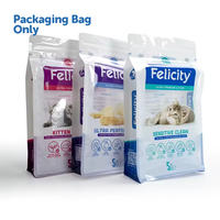 Sachet personnalisé en Mylar à fond plat, découpé sur mesure, avec fermeture éclair, pour emballage d'aliments pour animaux de compagnie, scellé sur huit côtés