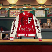 Veste de baseball en satin de soie pour hommes avec des patchs brodés en chenille personnalisés, motif de lettres, coupe-vent, doublure en polaire