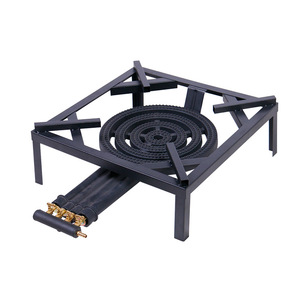 Estufa de Gas para Exteriores HGB12A, 12KW, Portátil, con Quemador de Hierro Fundido, Negra, de Cuatro Anillos - Product Image 1