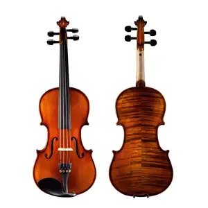 프리미엄 수제 바이올린 판매 직사각형 중국어 하드 케이스 초보자 바이올린 갈비뼈 불꽃 메이플