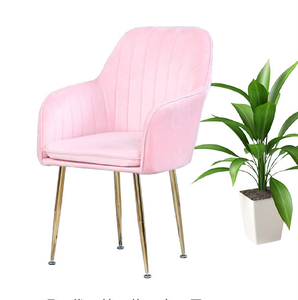 Chất Lượng Cao Hiện Đại Nhung Giọng Ghế Chân Vàng Thiết Kế Cổ Điển Màu Xanh Hồng Tùy Chọn Cho Phòng Khách Phòng Ăn Khách Sạn Phòng Tắm Sử Dụng - Product Image 2
