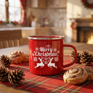 Tasses en acier inoxydable émaillées personnalisées CCH pour des tasses à café créatives pour les fêtes de Noël - Product Image 3