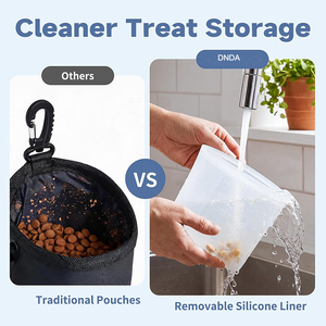 Sac à friandises mains libres OEM avec doublure en silicone, fermeture magnétique à une main, sac à friandises pour l'entraînement des chiens, pochette à friandises pour l'entraînement des animaux de compagnie - Product Image 5